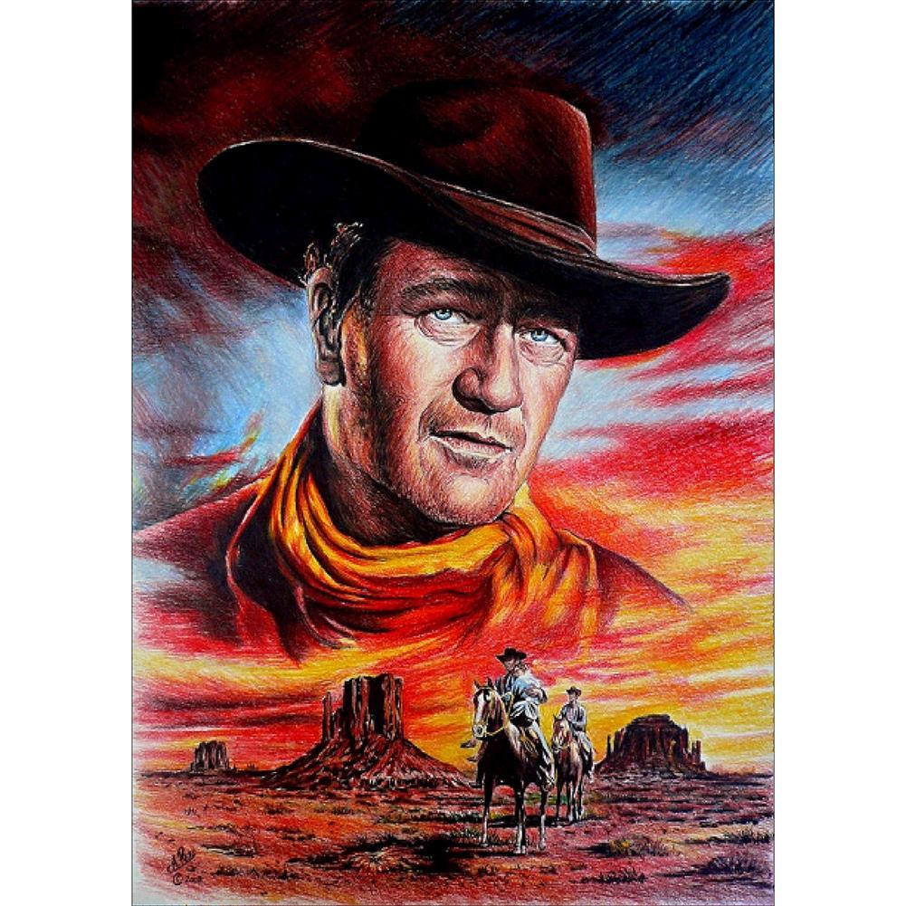 5D DIY Full Drill Diamond Painting Cowboy Cross Stitch Embroidery Wall Art