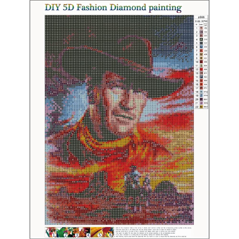 5D DIY Full Drill Diamond Painting Cowboy Cross Stitch Embroidery Wall Art
