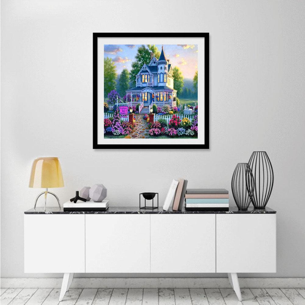 Flower Villa - Full Round Drill Diamond Painting