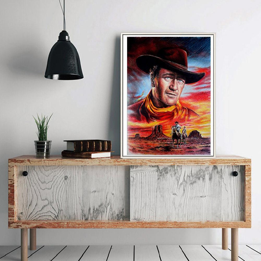 5D DIY Full Drill Diamond Painting Cowboy Cross Stitch Embroidery Wall Art