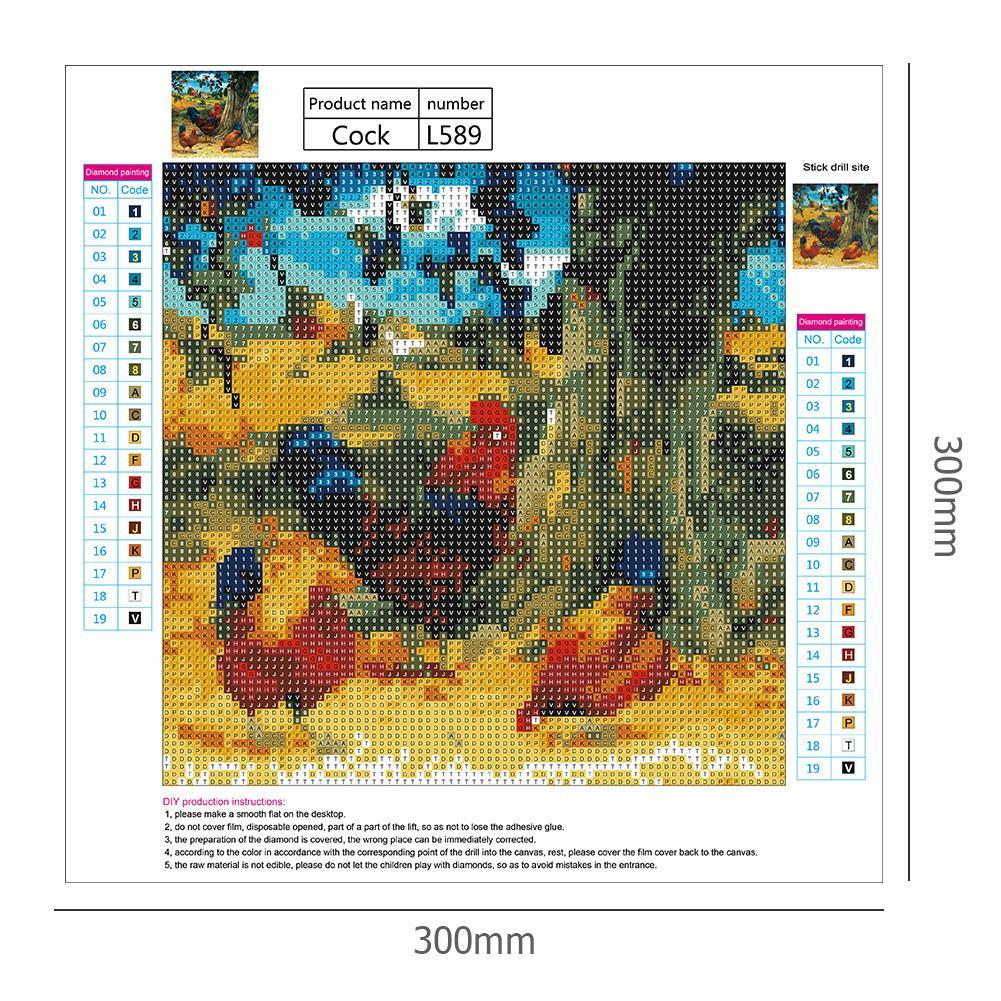 5D DIY Full Drill Diamond Painting Village Fowl Cross Stitch Embroidery Kit