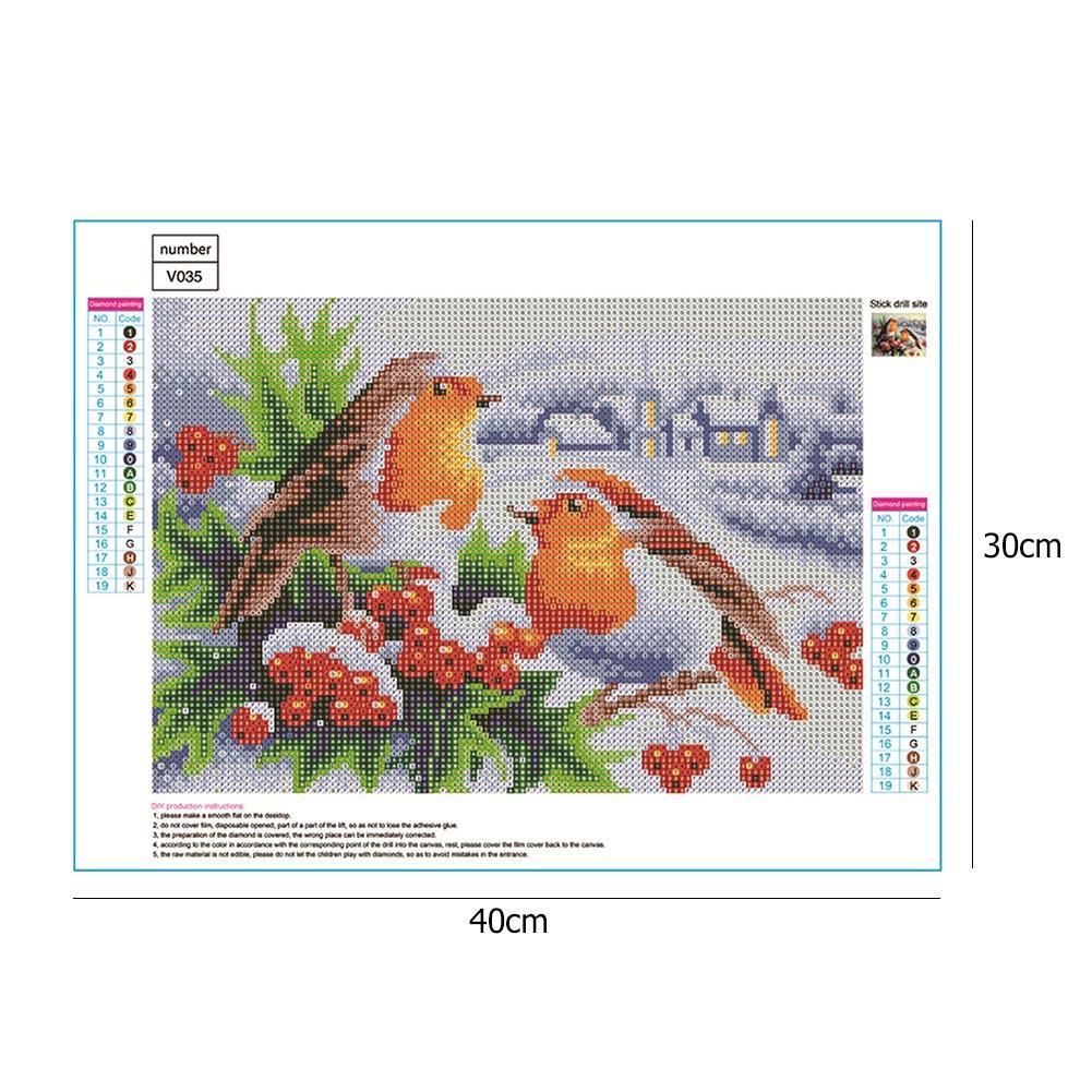 DIY Diamond Embroidery Painting Snow Birds Full Drill Mosaic Cross Stitch