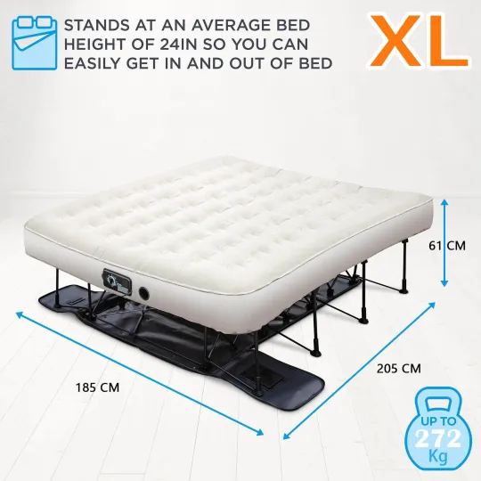 King Size Air Mattress with Built in Pump & Anti-Deflate Technology