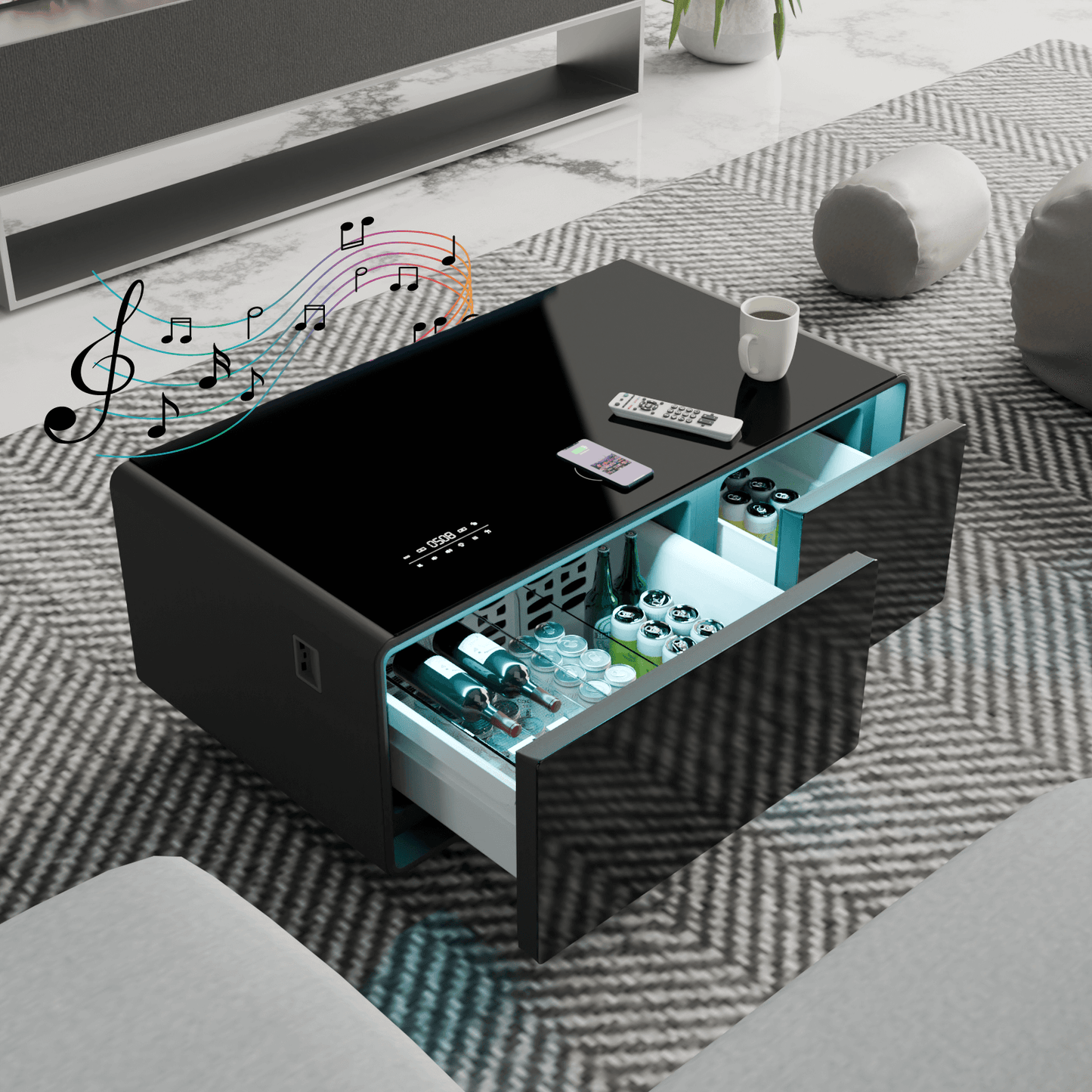 41-Inch Smart Coffee Table with Fridge