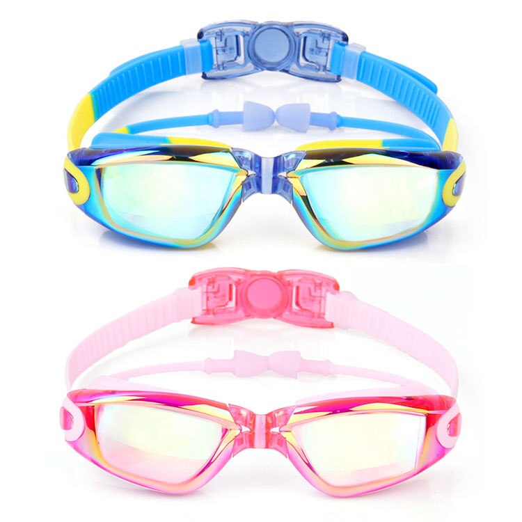 Children Electroplating Anti Fog Swimming Goggles UV Waterproof Silicone Swimming Glasses Adjustable Swim Eyewear for Boys Girls