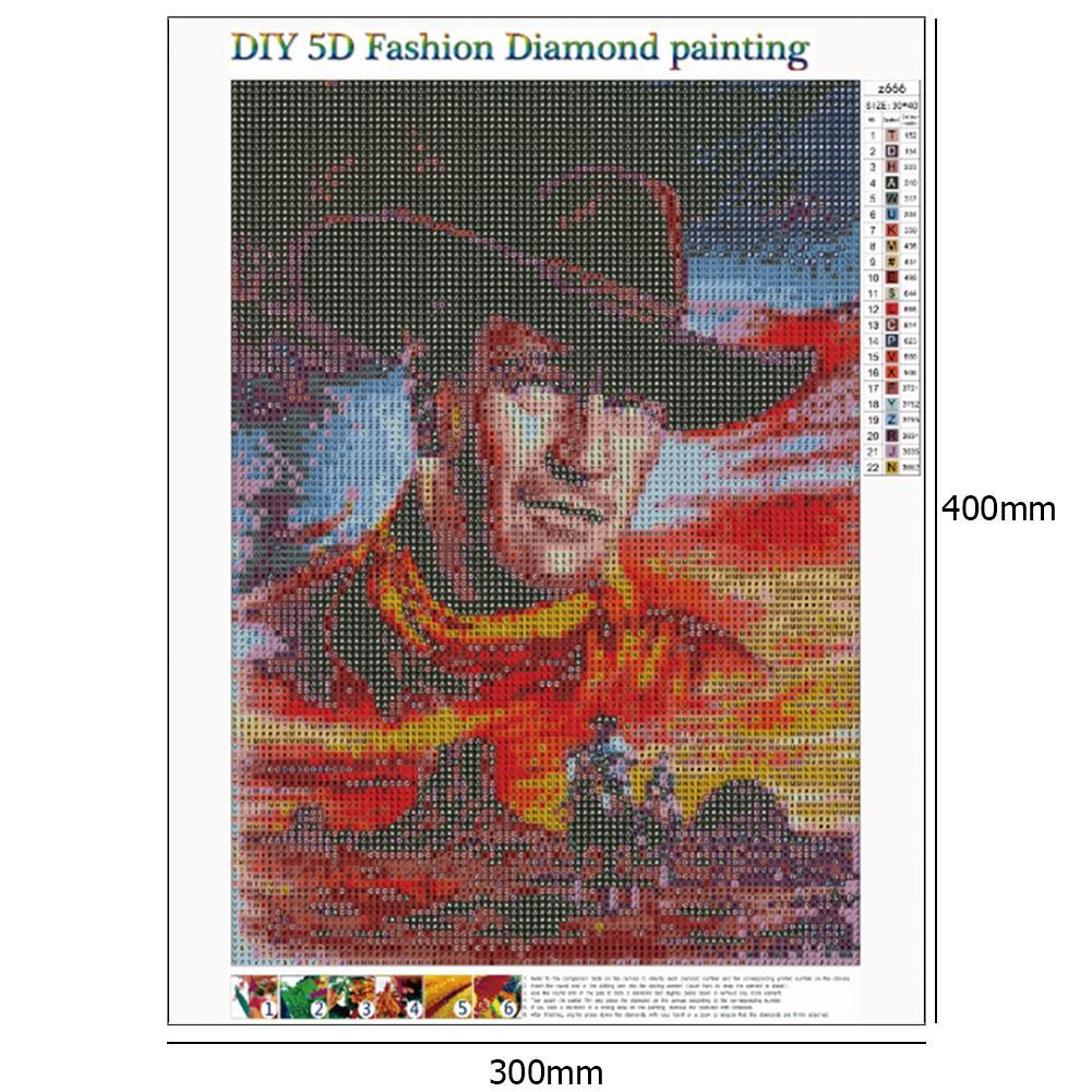5D DIY Full Drill Diamond Painting Cowboy Cross Stitch Embroidery Wall Art