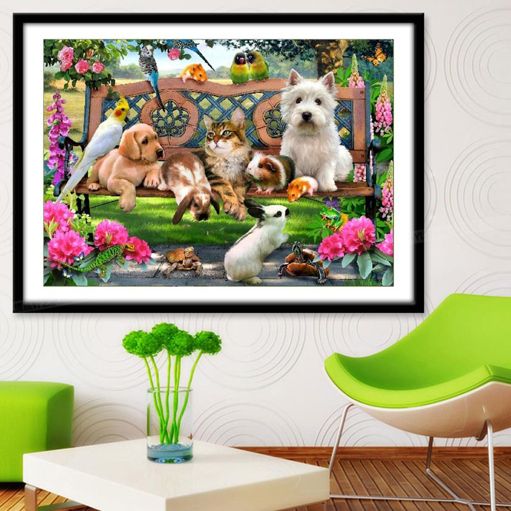 5D DIY Diamond Painting Animal Park Cross Stitch Embroidery Rhinestones