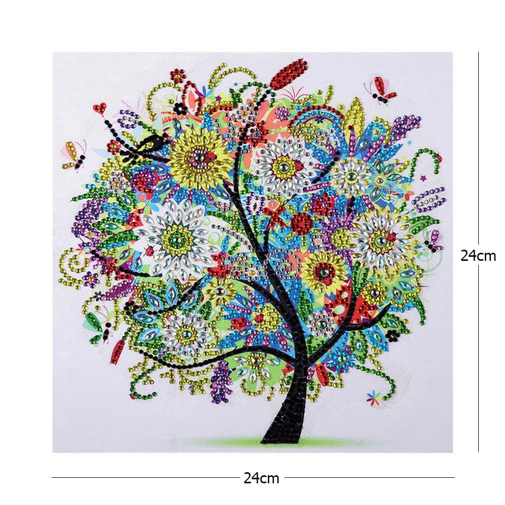 5D DIY Special Shaped Diamond Painting Colorful Tree Cross Stitch Embroider