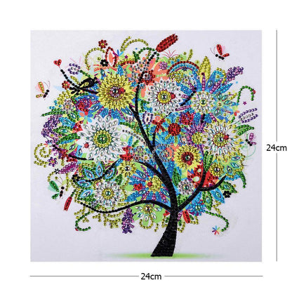 5D DIY Special Shaped Diamond Painting Colorful Tree Cross Stitch Embroider