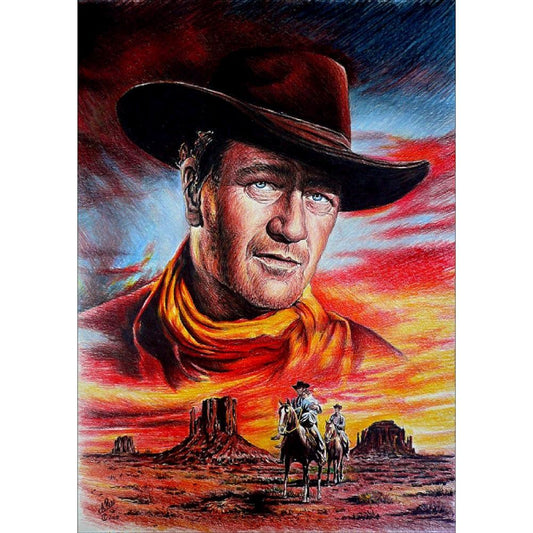 5D DIY Full Drill Diamond Painting Cowboy Cross Stitch Embroidery Wall Art