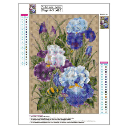 5D DIY Full Drill Diamond Painting Flowers Cross Stitch Embroidery Mosaic