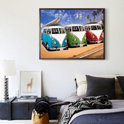 5D DIY Full Drill Diamond Painting Bus Cross Stitch Embroidery (40X30cm)