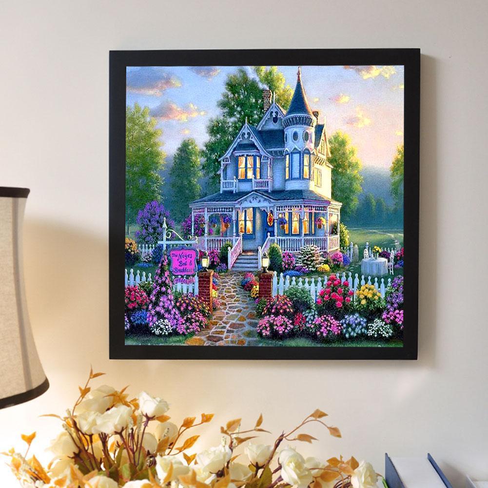 Flower Villa - Full Round Drill Diamond Painting