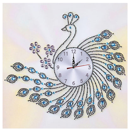 DIY Diamond Painting White Flower Wall Clock Craft Art Decor