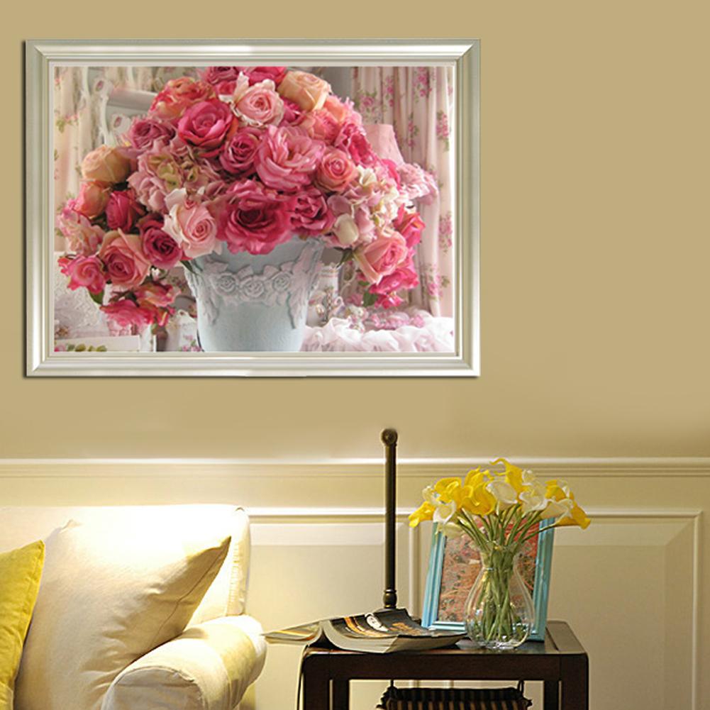Rose Flowerpot 5D Diamond DIY Painting Craft Kit Home Decor