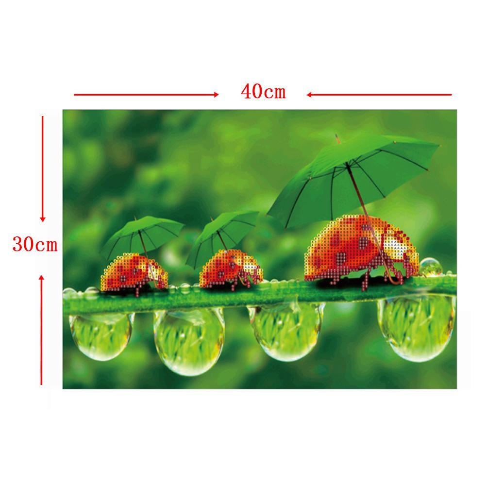 Green Leaf Ladybug 5D Diamond Painting Embroidery DIY Cross Stitch Decor