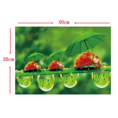 Green Leaf Ladybug 5D Diamond Painting Embroidery DIY Cross Stitch Decor