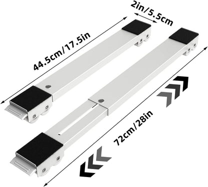 Washing Machine Base Frame with Wheels, Refrigerator Refrigerator Plate, Furniture Roller Guide, Adjustable 45-72 cm, Bear Load 700 kg, Stable and Non-Slip, for Washing Machines, Dryers