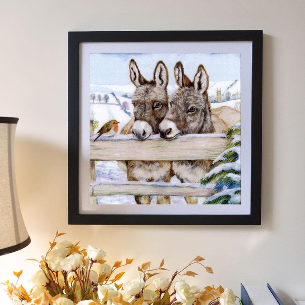 DIY Full Drill Diamond Painting Little Donkey Cross Stitch Embroidery Decor