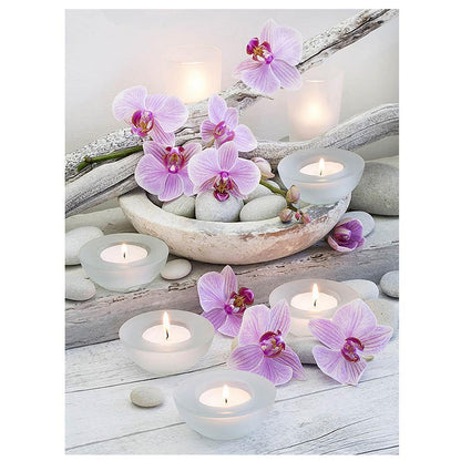 Flower Candle 5D Diamond DIY Painting Kit Cross Stitch Home Decor Craft