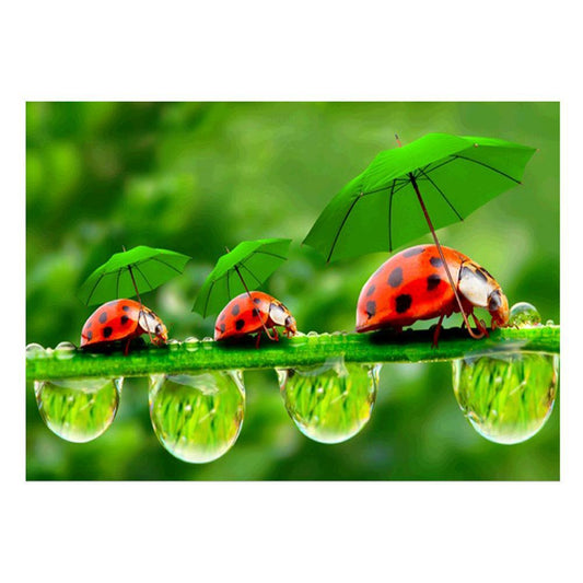 Green Leaf Ladybug 5D Diamond Painting Embroidery DIY Cross Stitch Decor