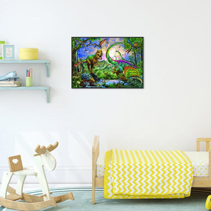 Forest Dinosaurs - Full Round Drill Diamond Painting