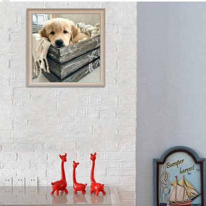 5D DIY Full Drill Diamond Painting Dog Cross Stitch Embroidery Mosaic Kit