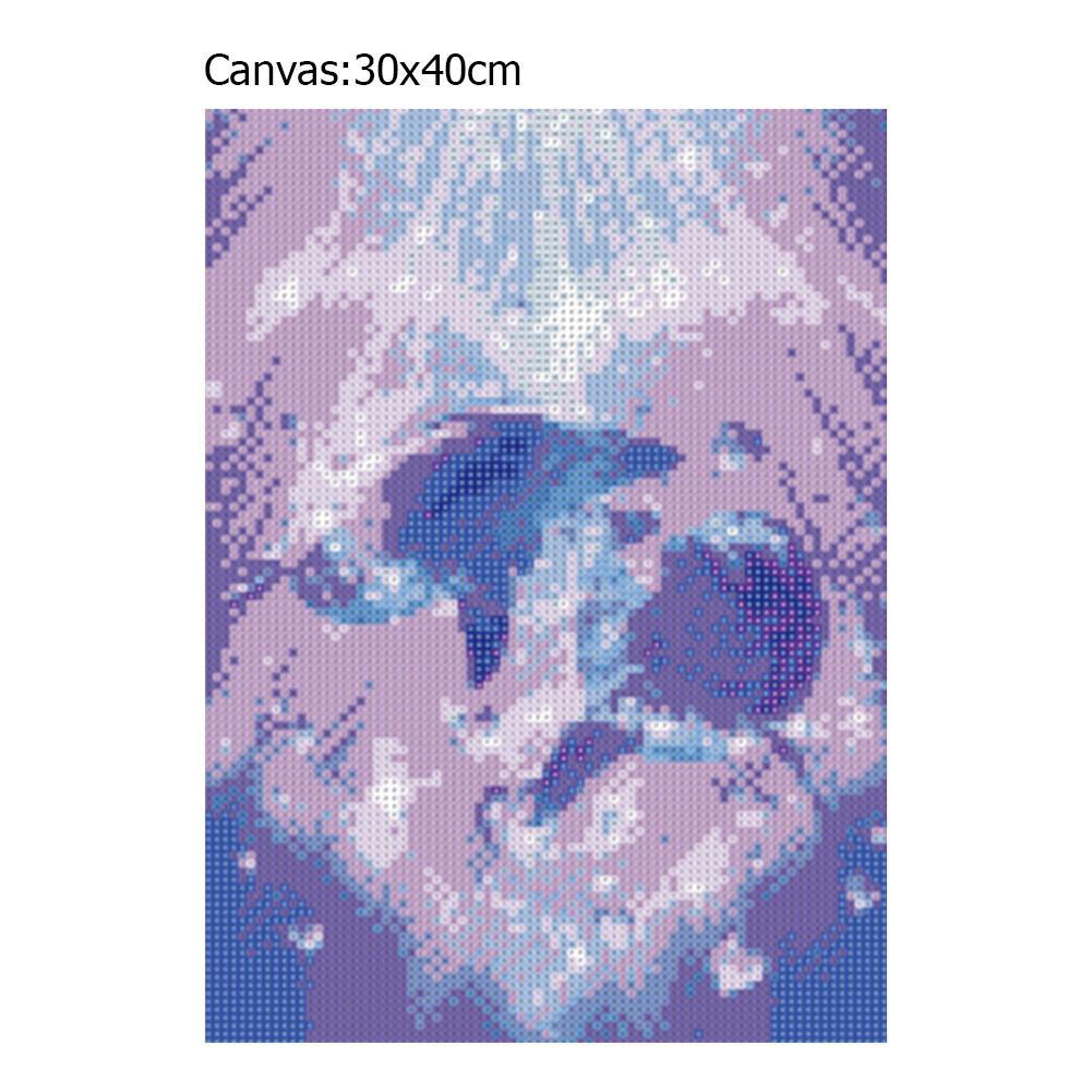 5D Dolphin Lovers Diamond Painting Embroidery DIY Full Drill Cross Stitch