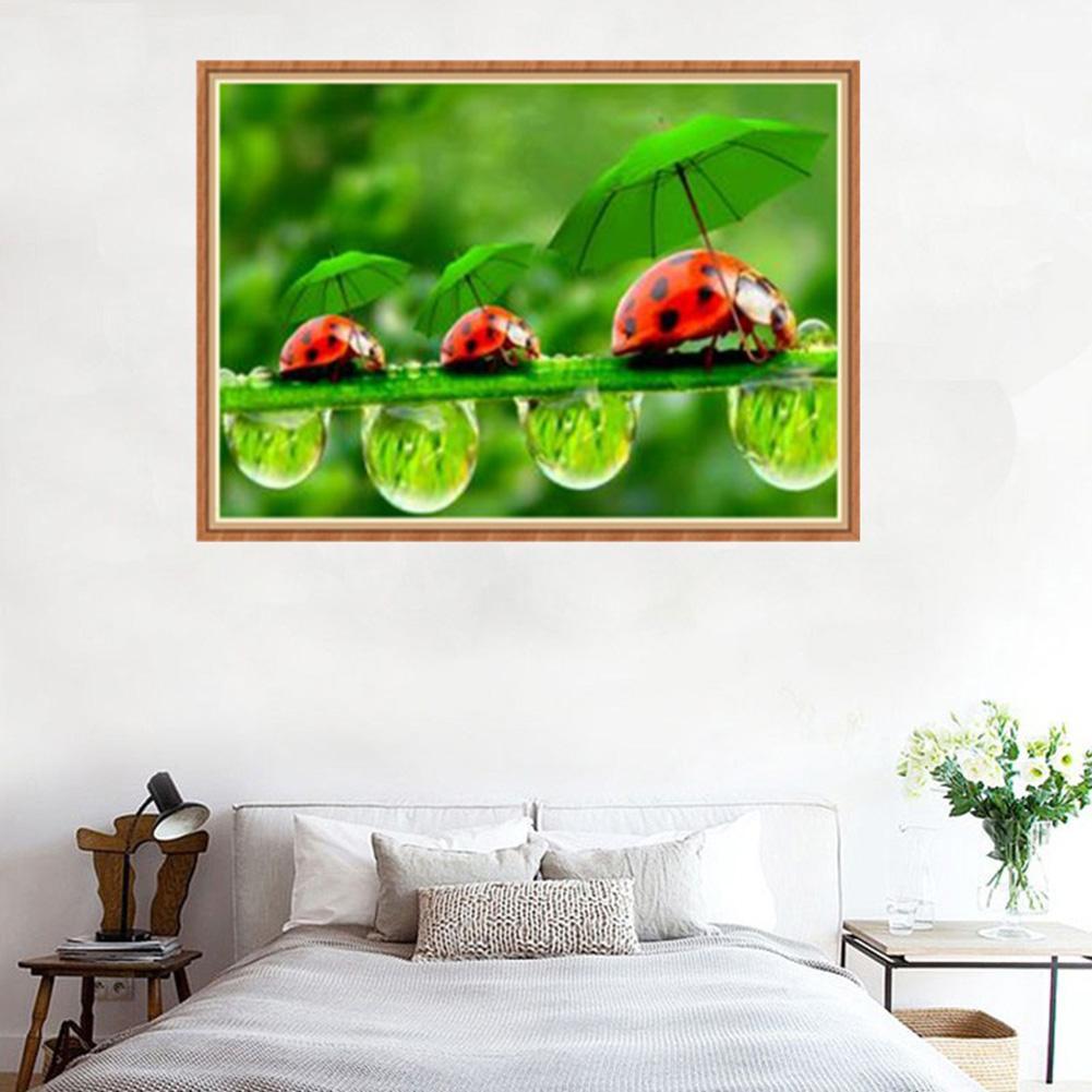 Green Leaf Ladybug 5D Diamond Painting Embroidery DIY Cross Stitch Decor