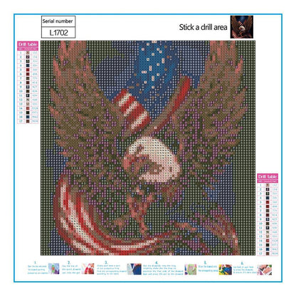 Eagle Flag - Full Round Drill Diamond Painting