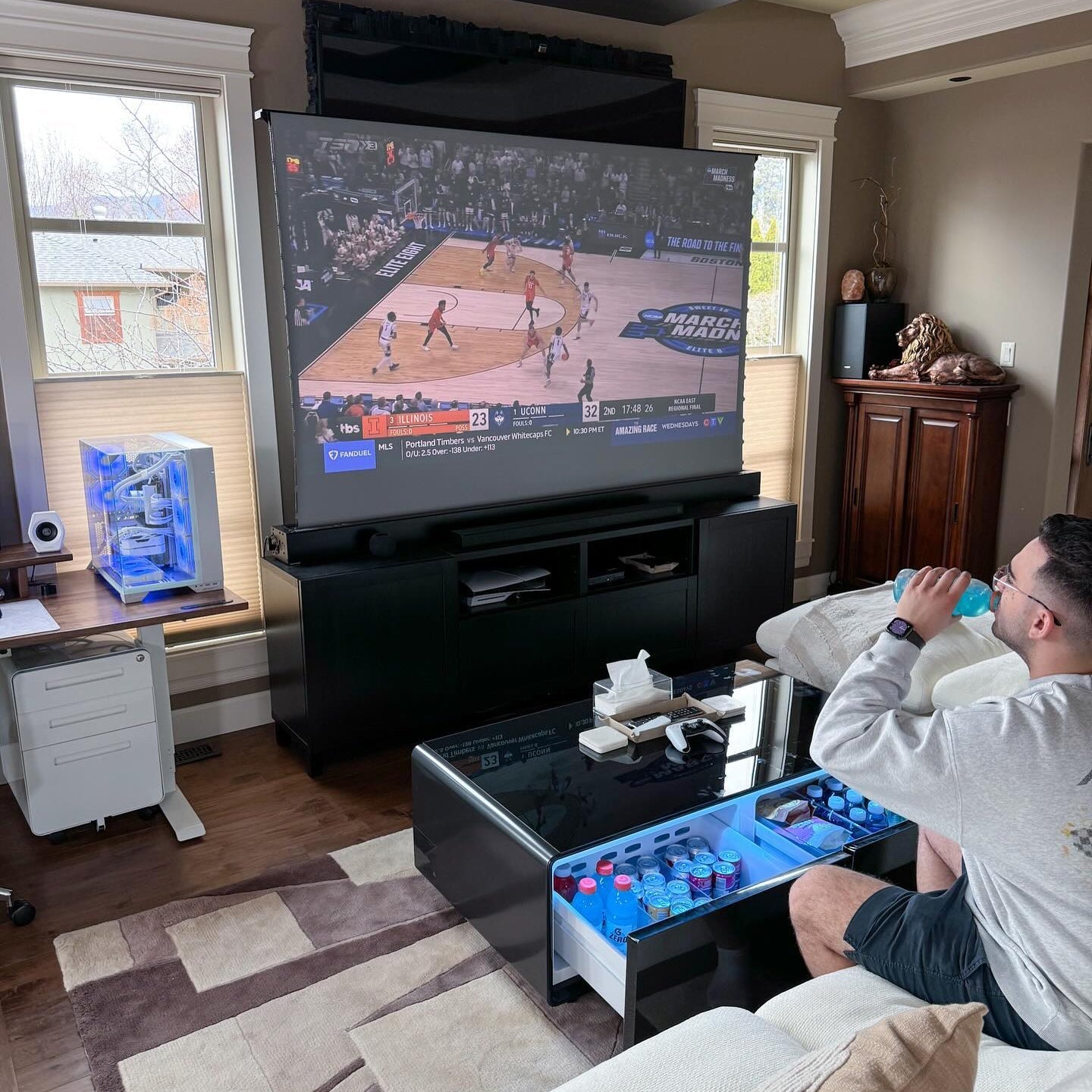 41-Inch Smart Coffee Table with Fridge