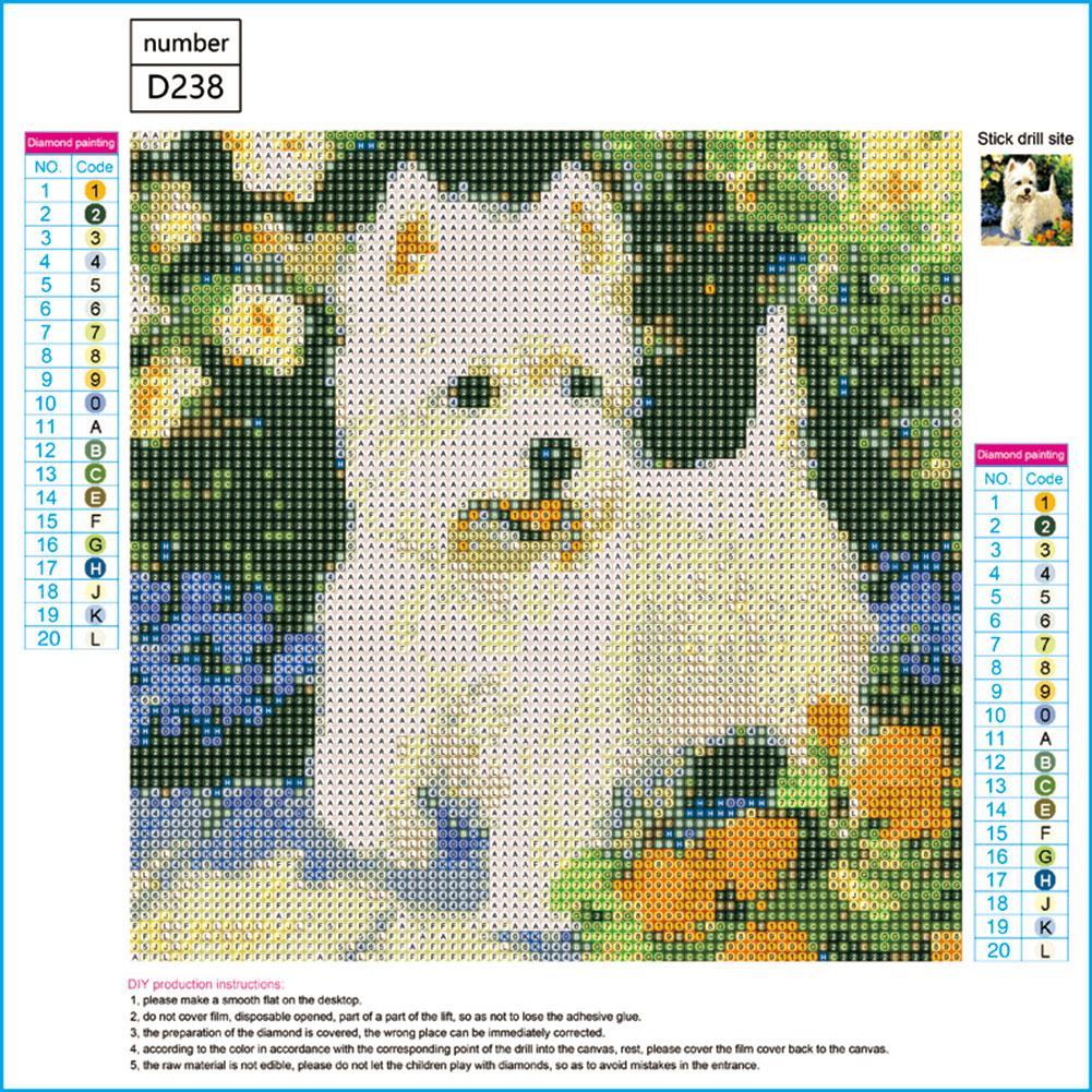 5D DIY Full Drill Diamond Painting White Puppy Cross Stitch Embroidery Kit