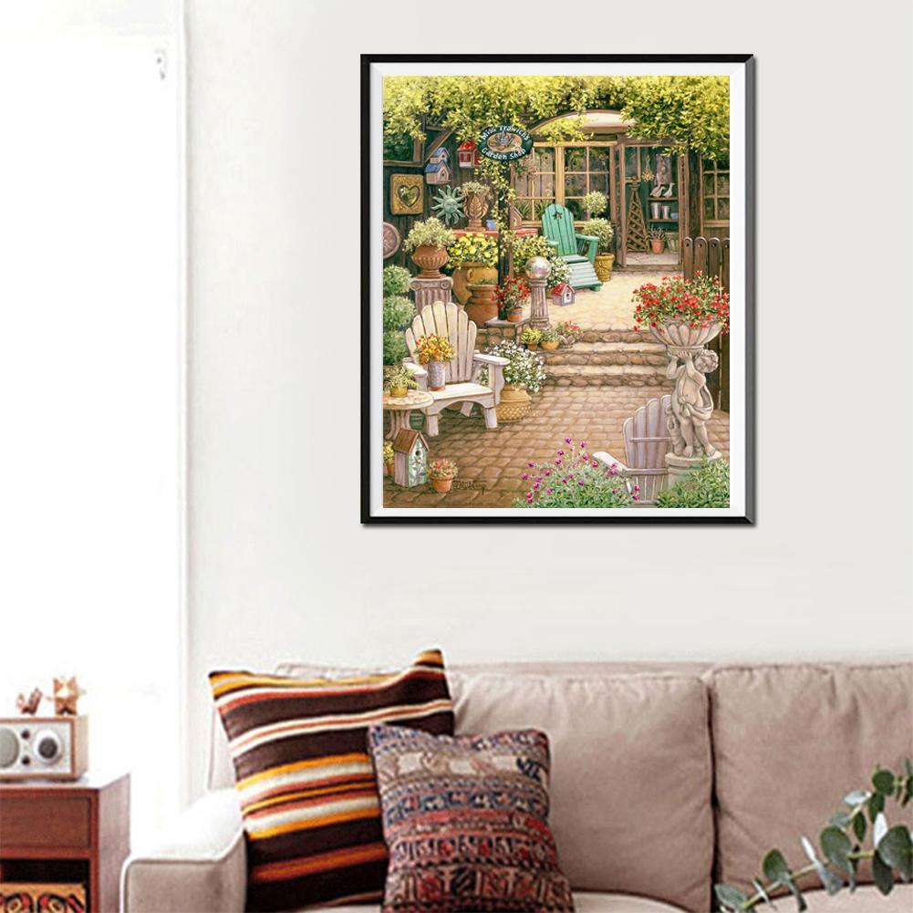 5D DIY Full Drill Diamond Painting Quiet Yard Cross Stitch Embroidery Kits