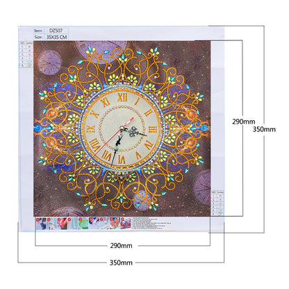 DIY Diamond Painting White Flower Wall Clock Craft Art Decor