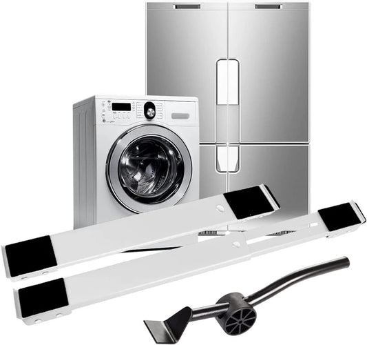 Washing Machine Base Frame with Wheels, Refrigerator Refrigerator Plate, Furniture Roller Guide, Adjustable 45-72 cm, Bear Load 700 kg, Stable and Non-Slip, for Washing Machines, Dryers