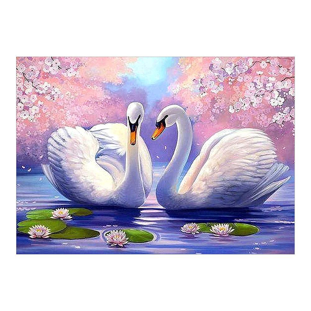 Two White Swans 5D Diamond Painting Embroidery DIY Cross Stitch Home Decor