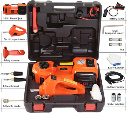 DYTWXG Electric Hydraulic Car Jack, 5 TON 12V, Compatible with Automobile and SUV, Car Jack with Electric Key Kit, Weight Capacity 10000 Pounds, Height Adjustable from 6.1 to 17.7 Inches