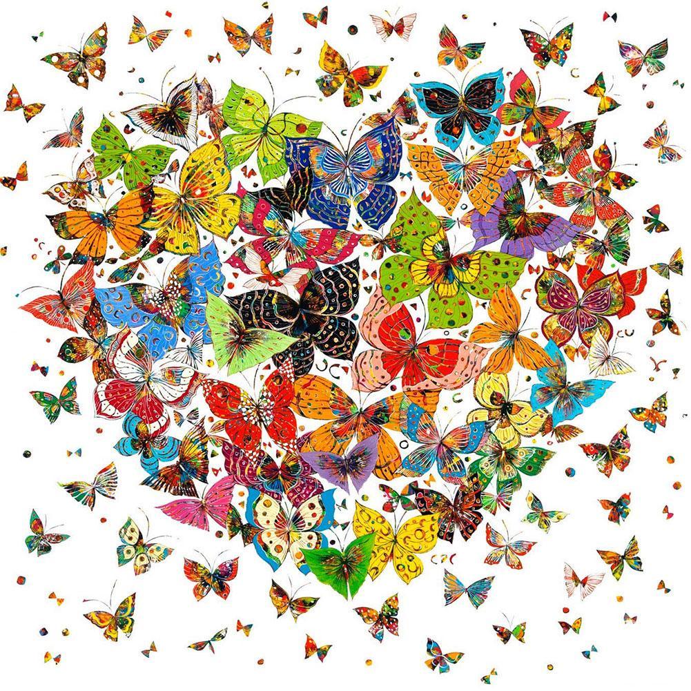 Butterfly Heart - Full Round Drill Diamond Painting