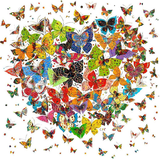 Butterfly Heart - Full Round Drill Diamond Painting