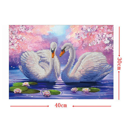 Two White Swans 5D Diamond Painting Embroidery DIY Cross Stitch Home Decor