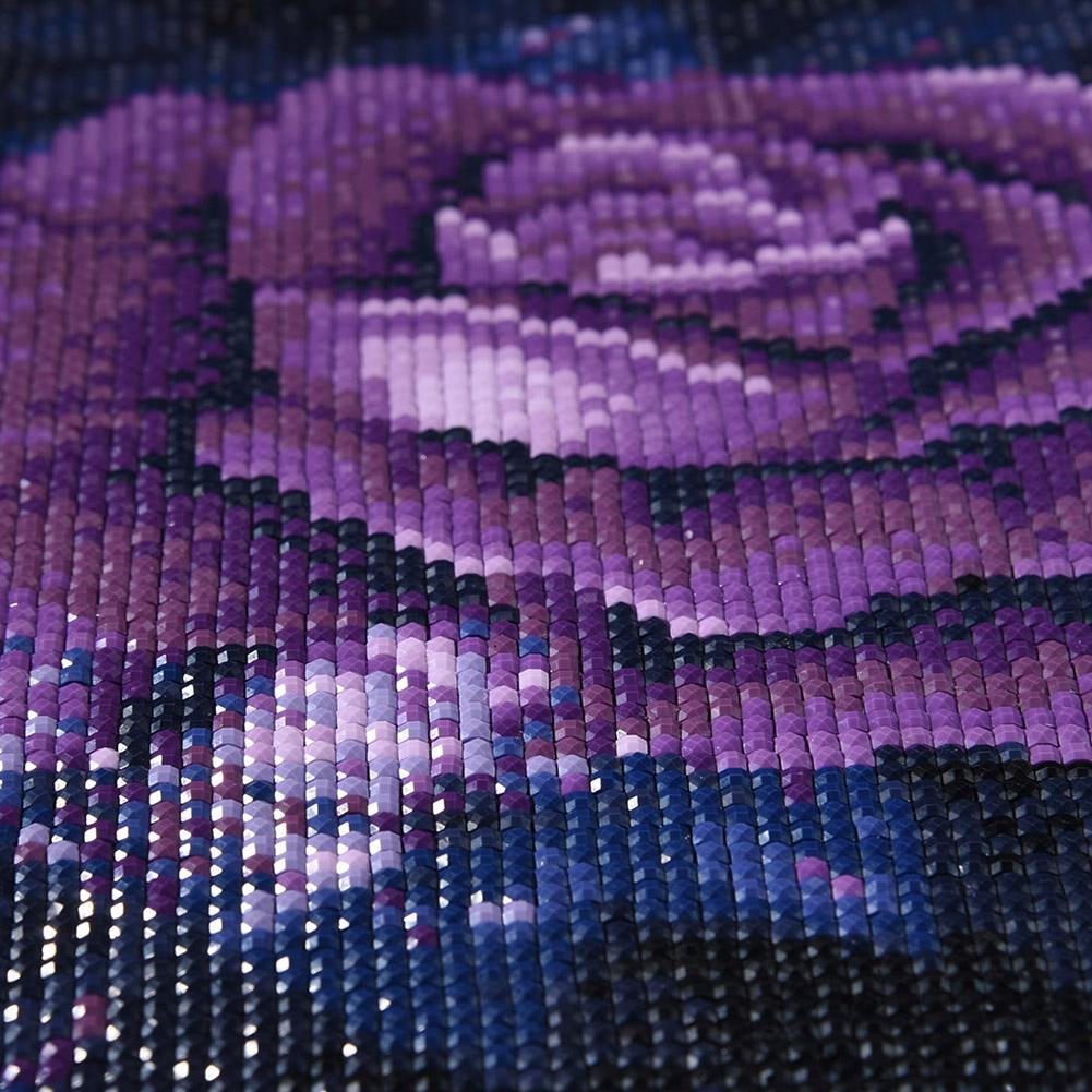 5D DIY Full Drill Square Diamond Painting Purple Rose Cross Stitch Mosaic