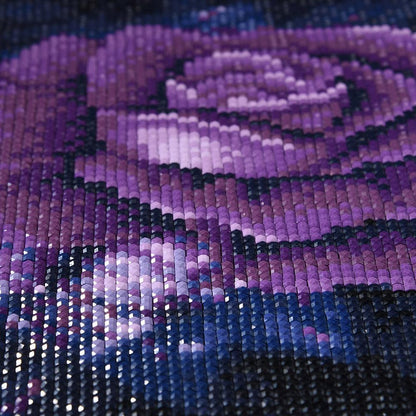 5D DIY Full Drill Square Diamond Painting Purple Rose Cross Stitch Mosaic