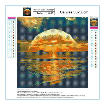 Rising Sun Sea - Full Round Drill Diamond Painting
