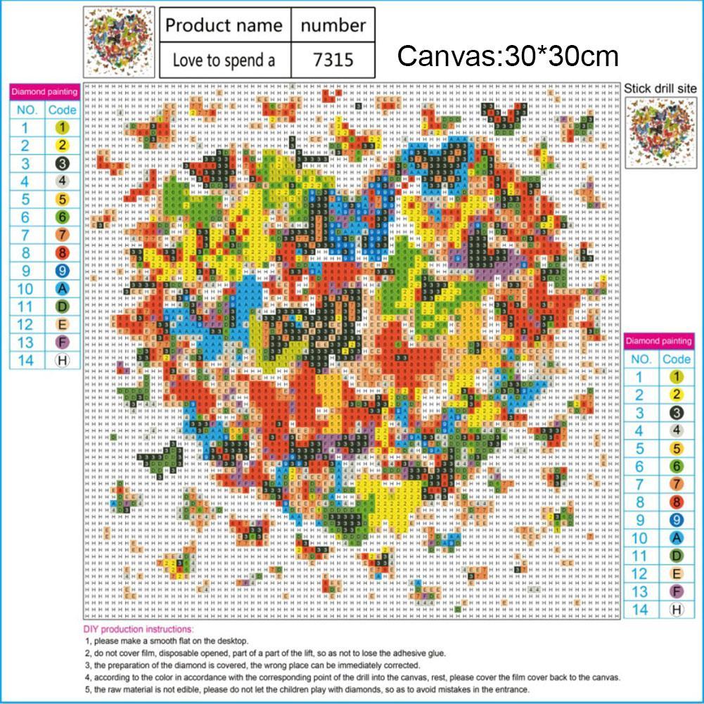 Butterfly Heart - Full Round Drill Diamond Painting