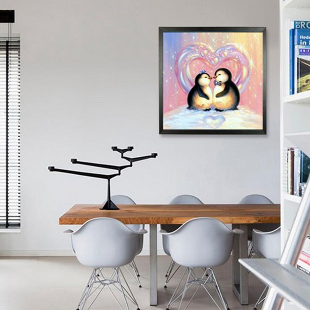 2 Penguins 5D DIY Full Drill Round Diamond Painting Embroidery Cross Stitch