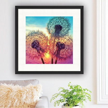 Full Drill Round 5D DIY Diamond Painting Dandelion Embroidery Decor(7313)