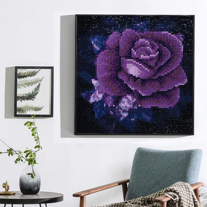 5D DIY Full Drill Square Diamond Painting Purple Rose Cross Stitch Mosaic