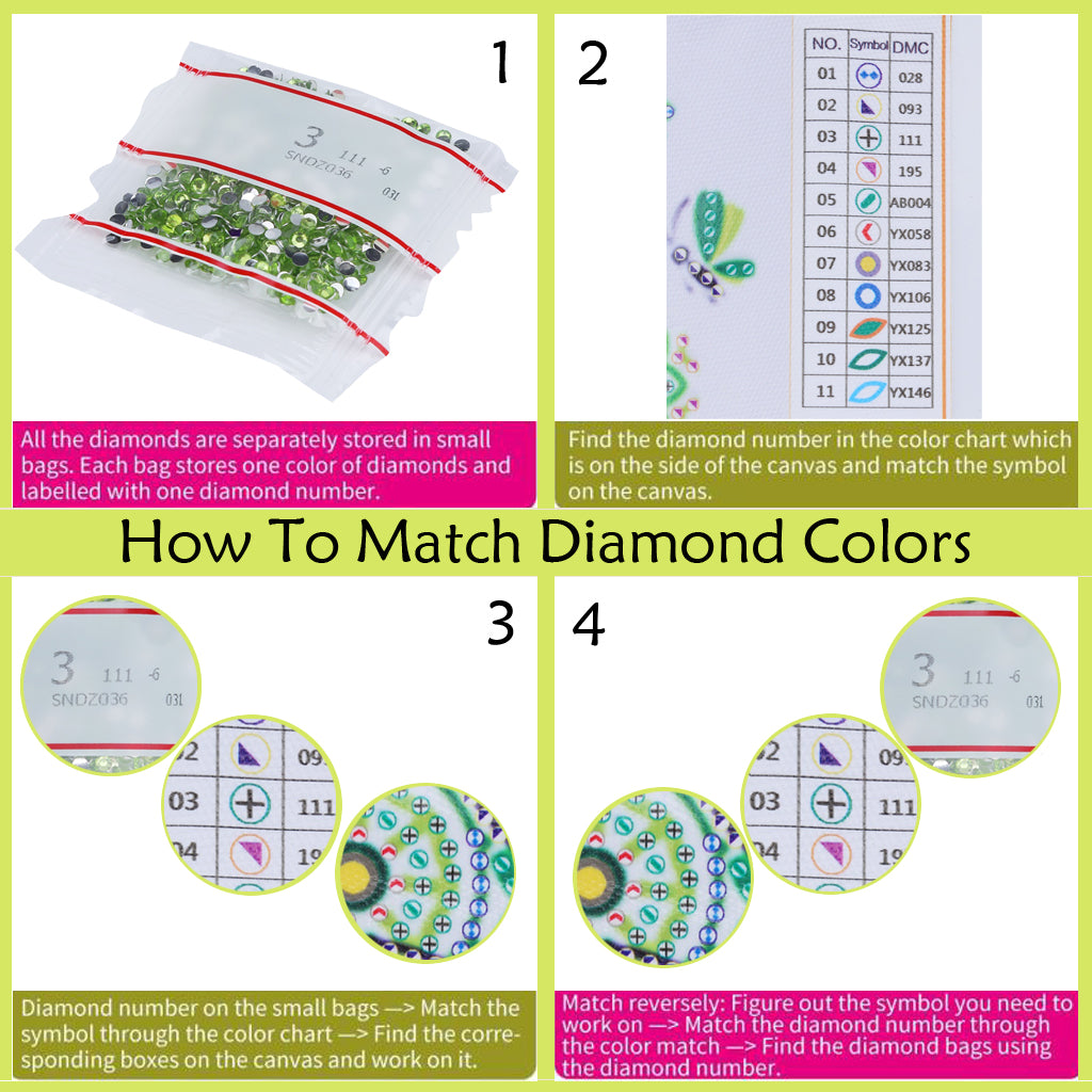 DIY Diamond Painting White Flower Wall Clock Craft Art Decor