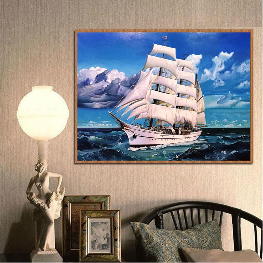 5D DIY Full Drill Diamond Painting Ocean Ship Cross Stitch Embroidery Kits