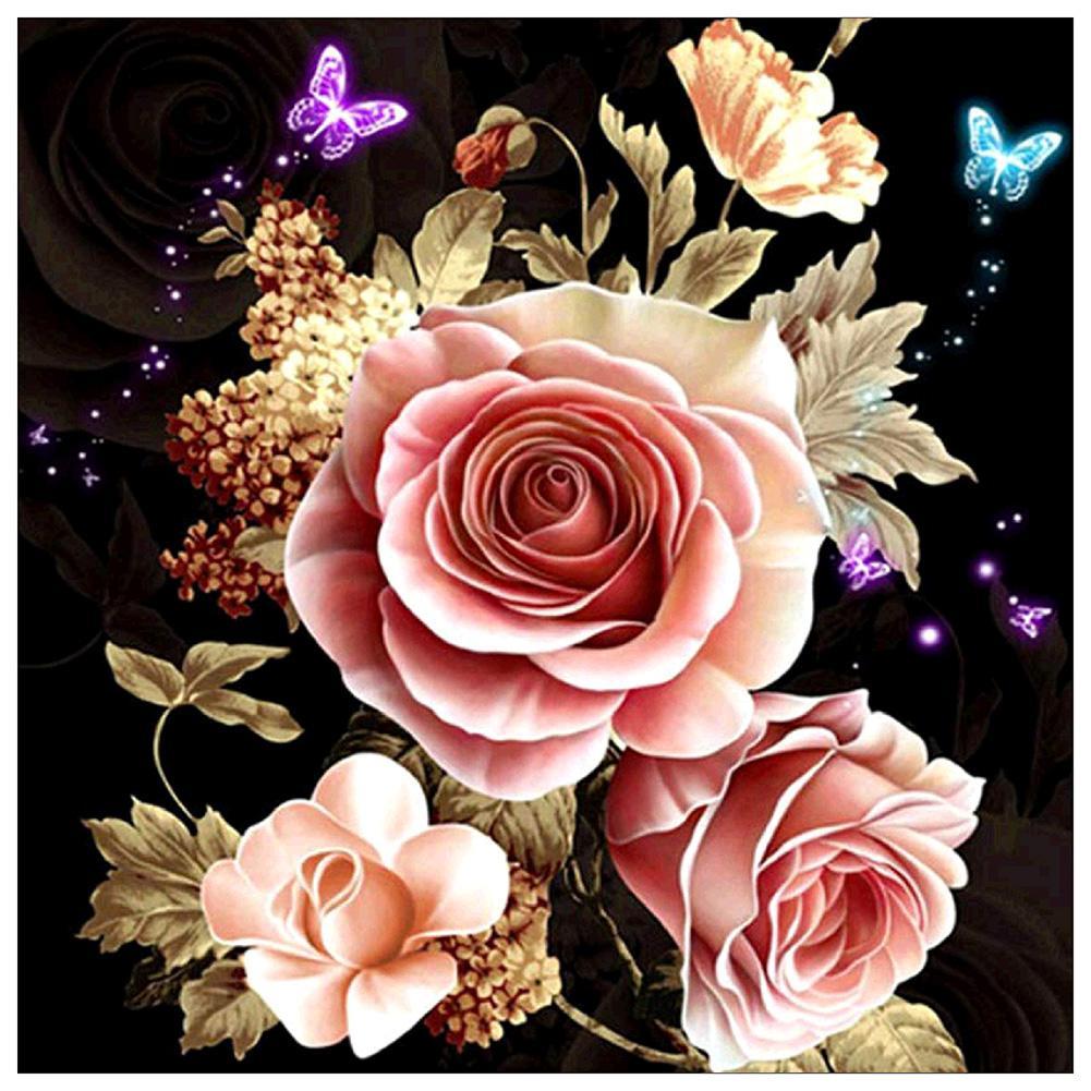 5D DIY Full Drill Diamond Painting Warm Flowers Cross Stitch Embroidery Kit
